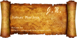 Jakus Marina névjegykártya